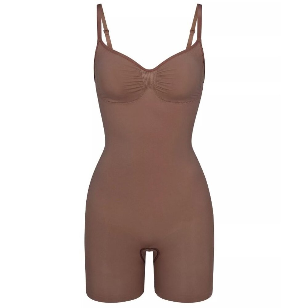 SKIMS Seamless Sculpt Mid Thigh Bodysuit Size XS Jasper Women's Shapewear NWOT